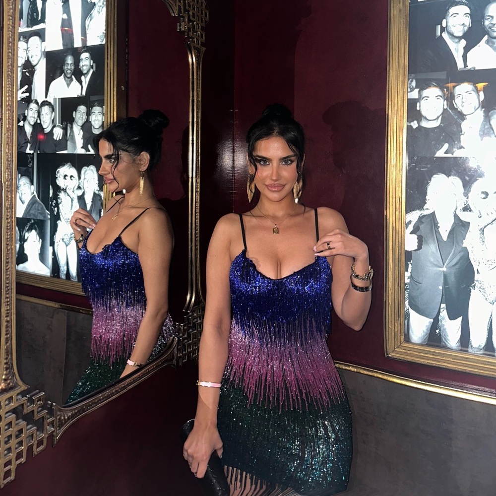 LIV foster dress in a size 0-2 worn once fringe mini beaded and super cute